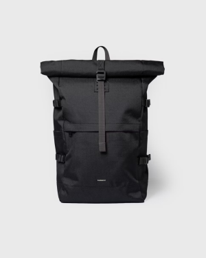 Men Black backpack front.