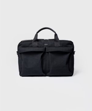 Black briefcase bag front.