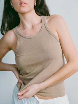 Boy Tank, Regen Silk Noil Jersey, Tea