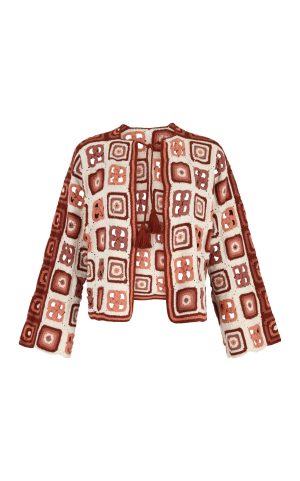 SANTERIA CARDIGAN | IVORY/BROWN