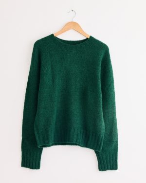 alpaca blend wholegarment knit in green 1