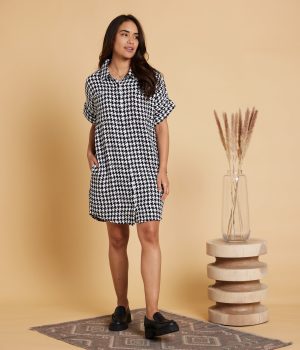 amaris dress houndstooth blackpearl 1