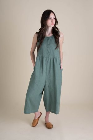 backyard jumpsuit in agave 1