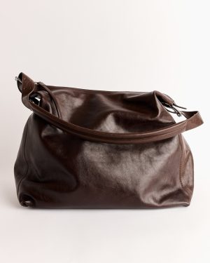 belted hobo bag in espresso 1