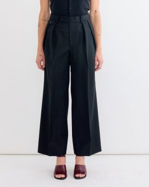 bluefaced two tuck slack in charcoal navy stripe 1