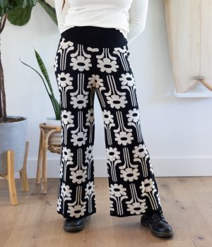 bruno sweater pant black flower motif 1