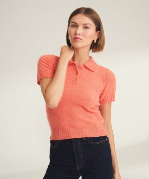cashmere featherweight short sleeve polo 1