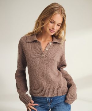 chunky cotton polo sweater 1