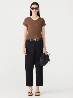contrast v neck raw edge baby t shirt 1