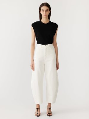 cotton twill barrel leg pant 1