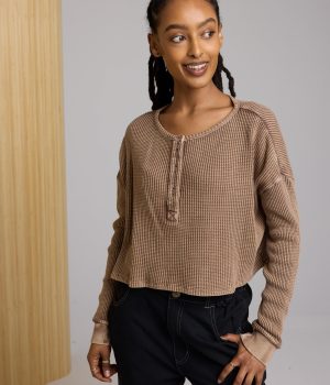 cris waffle knit top pinto 1