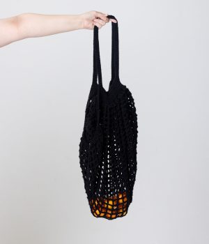 crochet market bag black 1