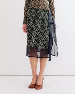 embellished skirt in green 1