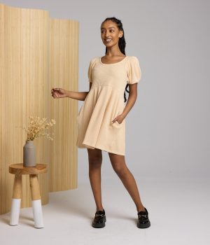 ethel waffle knit dress dusty peach 1