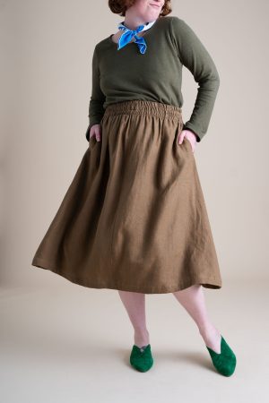 evening midi skirt in tea 1