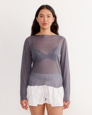 knit top in steel 1