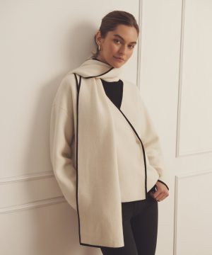 luxe cashmere sweater jacket with scarf 1