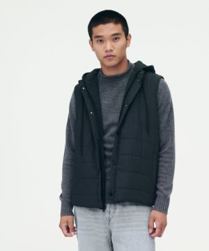 mixed media puffer vest 1