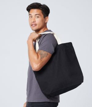 organic canvas tote bag black 1