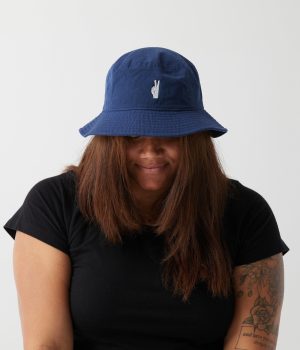 peace sign bucket hat navy 1