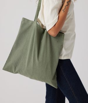 pigment dyed tote bag army 1