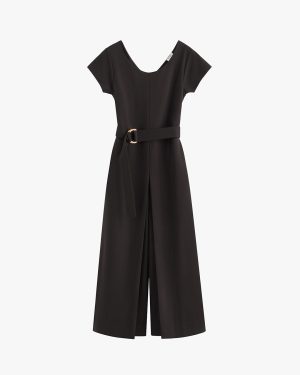 ponte pleated jumpsuit 1