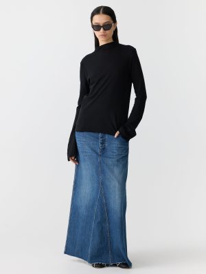 regular raised neck long sleeve t shirt 1