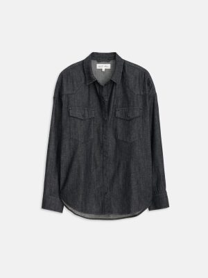 santa fe shirt in black denim 1