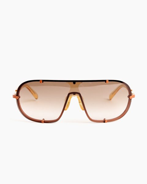 shield sunglasses in c3 dark rustdark brownbeige 1