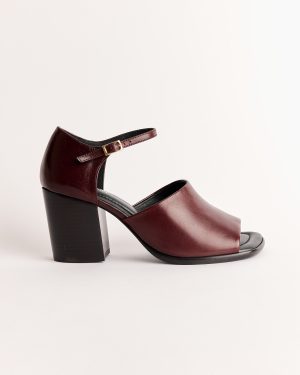 square heeled sandal in chianti 1