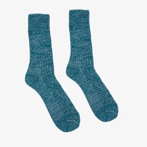 the carlyle 100 recycled teal fleck socks made of cotton mix 1