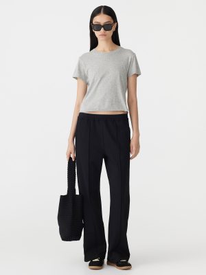 twill pinstitch detail pant 1