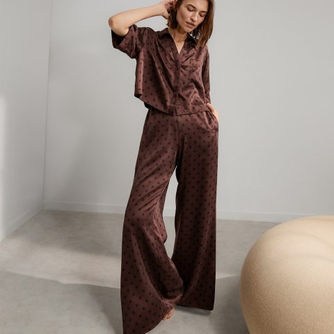 washable silk high rise pant set 1