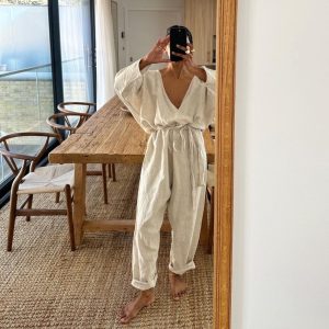 ad natural linen jumpsuit 1