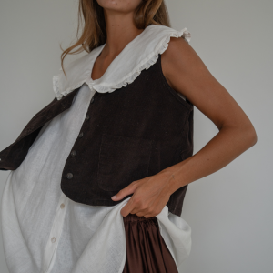 anouk chocolate corduroy vest 1