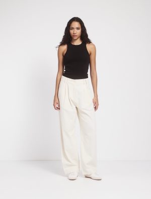 apollo cotton linen blend loose pant in whisper white 1