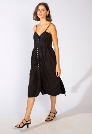 avalon dress in black poplin 1