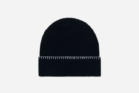 blanket stitch watch cap black 1