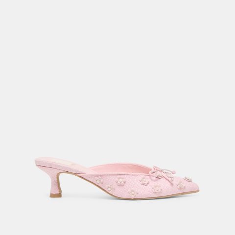 camilo x byrdie golf heels pink raffia 1