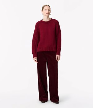 cashmere oversized crewneck aubergine 1