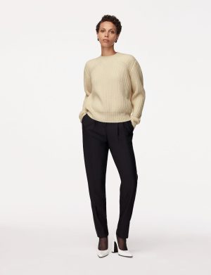 cashmere ribbed sweater ivory 1
