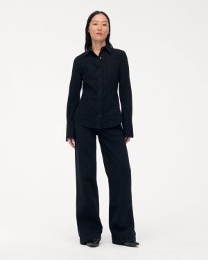 chambray shirt overdye black 1