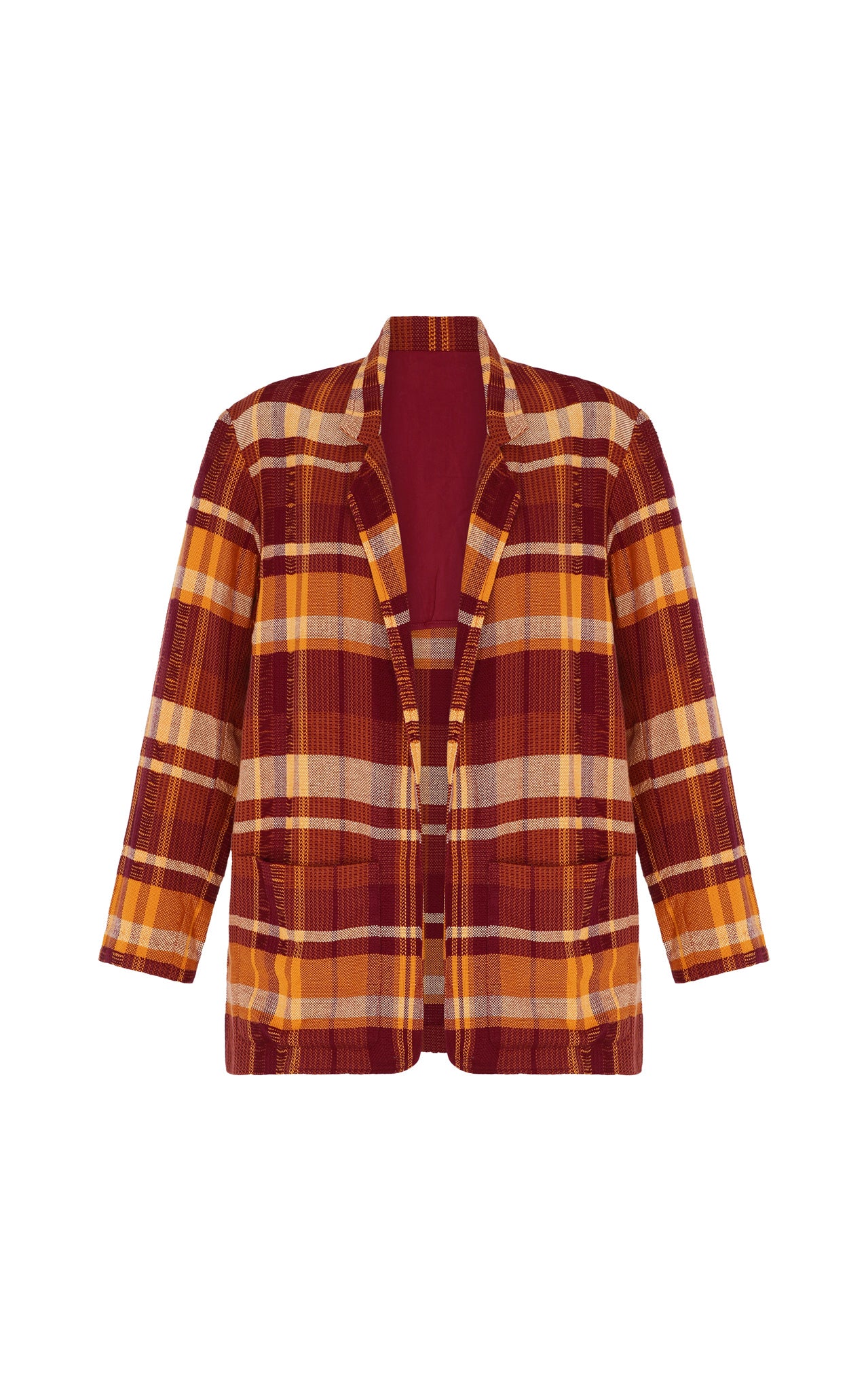 chillaco woven blazer orange brown 1