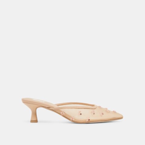 clara wide heels french vanilla mesh 1