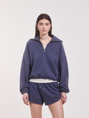 classic half zip sweatshirt in summer navy 1