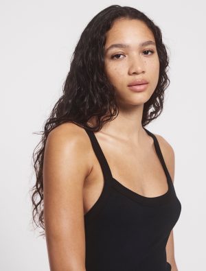 classic rib cami top in black 1