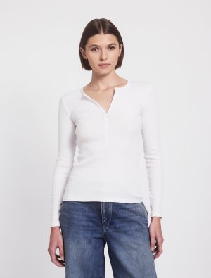 classic rib henley in white 1