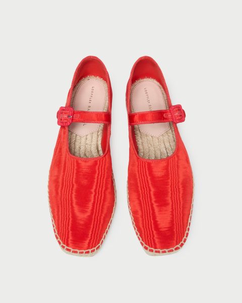 clover red moir espadrille 1
