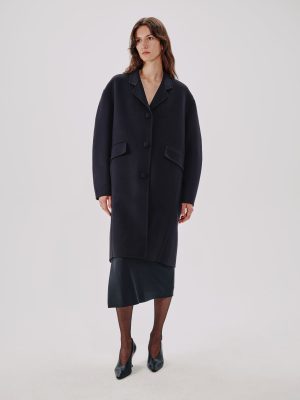 cocoon coat long black 1