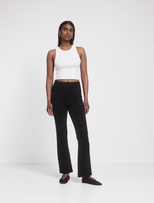 crop flare travel pant in black 1